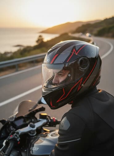 Motorsiklet dəbilqəsi – tam üz tipli barter var kamputer manitoru ilə