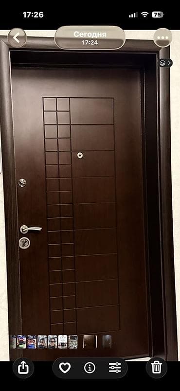 Metaldan giriş qapısı – tünd qəhvəyi rəng, müasir dizayn - Material