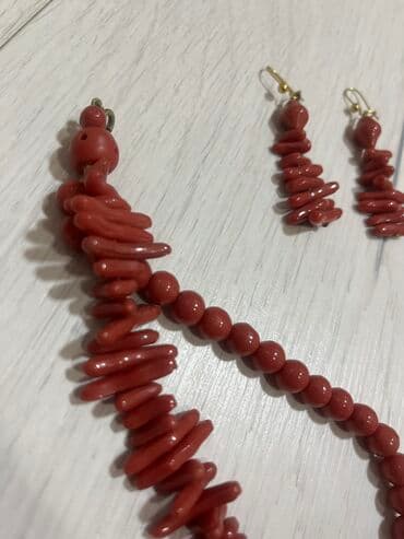 бусы из натурального камня: Бусы и сережки коралловые.СССР.Куплены 40 лет назад в 1980 годах — 2