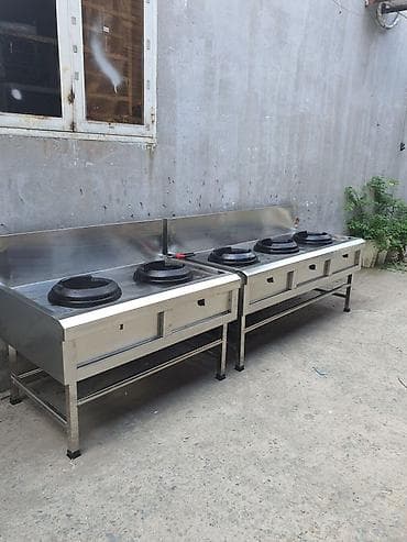 qaz sobasl: Sənaye tipli paslanmaz polad wok/plov ocaqları - Material: tam — 1