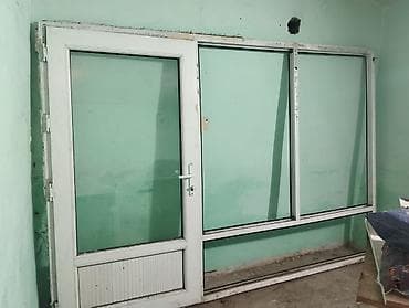 gencede qapi: PVC vitraj qapı-pəncərə komplekti - Material: ağ rəngli PVC profil - — 1