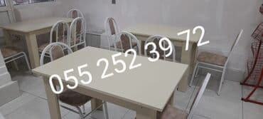 metbex ucun krantlar: Mətbəx üçün, Yeni, Açılmayan, Dördbucaq masa, 4 stul — 6