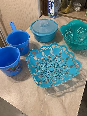 göy su: Mətbəx üçün plastik dəst Dəst tərkibi: - Naqışlı, dairəvi — 1