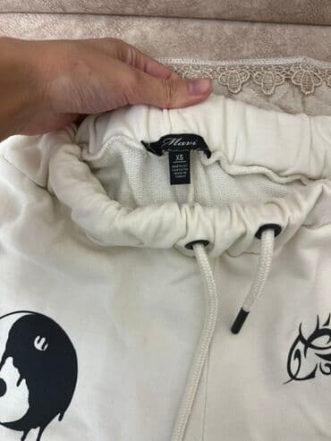 zara xs: Şalvar, Mavi, XS, rəng - Ağ — 1