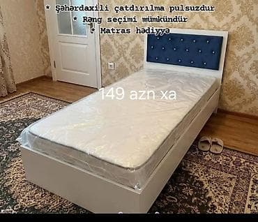 Tək nəfərlik çarpayı dəsti - Aşağı hissəsi qapalı konstruksiya, düz