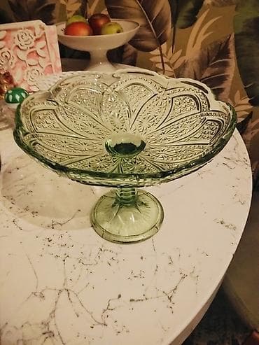 meyve qabı: Şüşə qədəhli meyvə/qənnadı qabı - Material: qalın, keyfiyyətli şüşə - — 1