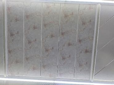 PVC tavan panelləri – mərmər naxışlı, yivli konstruksiyalı -