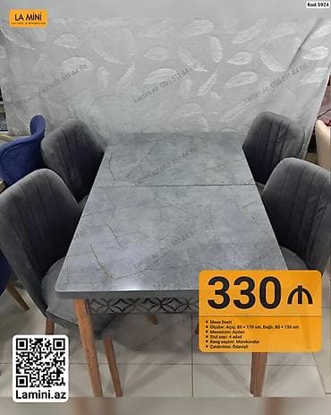 kohnə stul: Məhsul: Masa Dəsti Kod: 6908 - Ölçülər: Açıq – 90×200 sm, Bağlı – — 1