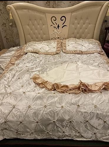 ritual samlar: Yataq üçün İşlənmiş Qaşlı rəng - Bej Yataq örtüyü — 3