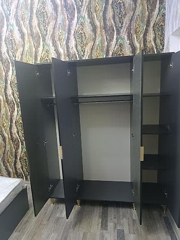 ayakkabi dolabi: Yeni, 4 qapılı, Güzgülü, Boz, Digər material, Açılan, Düz dolab — 4