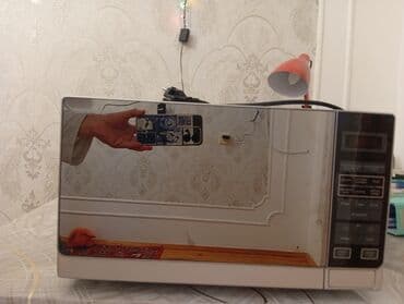 Mikrodalğalı soba Sharp, Ayrıca dayanan, Mikrodalğalar ilə, rəng - Gümüşü, İşlənmiş