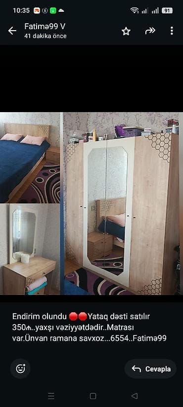 Endirim olundu 🛑🛑Yataq dəsti satılır 350₼. yaxşı