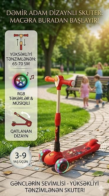 hello kitty oyuncaq: Uşaq skuterləri – Hello Kitty və Dəmir Adam dizaynları - Yaş qrupu — 2