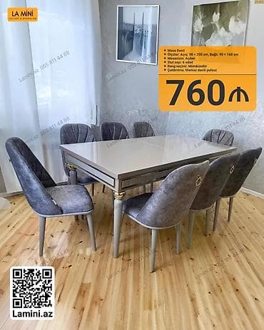 Masa dəsti – La Mini - Masa ölçüləri: açıq 90×200 sm, bağlı 90×160 sm — 1