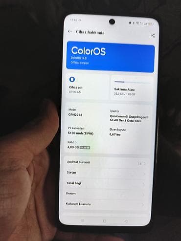 Oppo A5, 128 GB, rəng - Bənövşəyi, Zəmanət, Barmaq izi, İki sim kartlı — 8