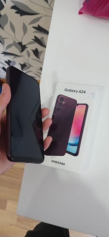 samsung m54: Samsung Galaxy A24 4G, 128 GB, rəng - Bənövşəyi, İki sim kartlı — 1