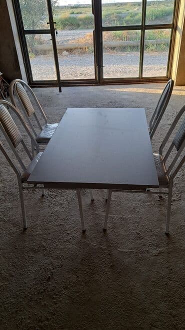 bağça üçün: Yeni, Kvadrat masa, 9 stul, Açılmayan, Stullar ilə, Metal, Azərbaycan — 8