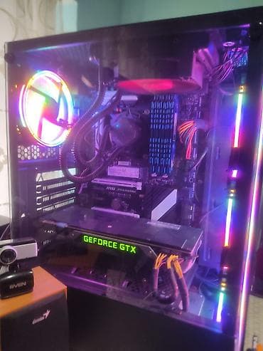 Kompüter ehtiyyat hissələri: Gaming/iş stansiyası kompüteri – RGB işıqlanma ilə şüşə panel korpus — 1