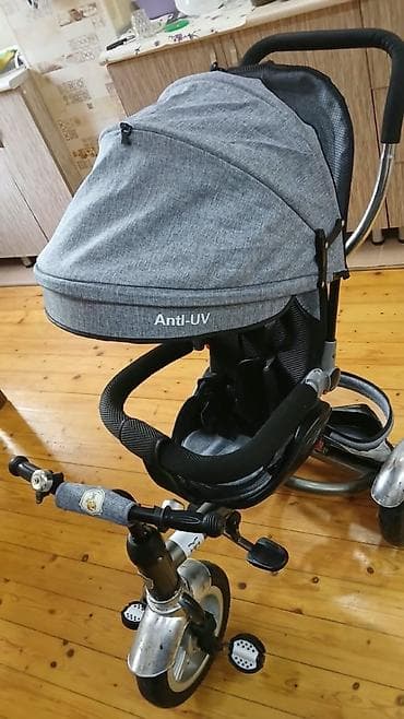 volta vs2: Uşaq üçün 3 təkərli velosiped-araba (tricycle) - Rəng: boz - Anti-UV — 4