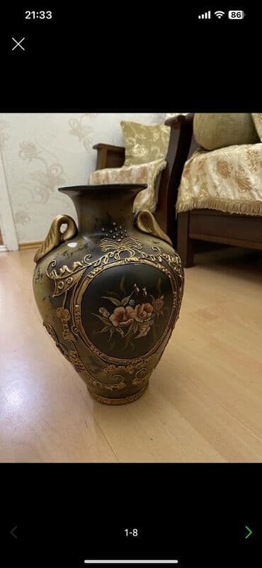 ваза напольная керамическая высокая: Tecili!Əla vəziyyətdə hündürlüyü 36 sm,diametri 13 sm olan — 1