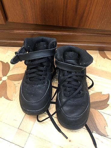 ket ayaqqabilar: Original Nike qara rəngli uşaq/yeniyetmə idman ayaqqabısı (high-top) — 1