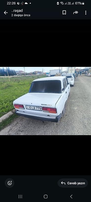 masin lada: Lada 2107, ağ rəng, sedan kuzov. Xarici:salam Aleykum təcili satılır — 4