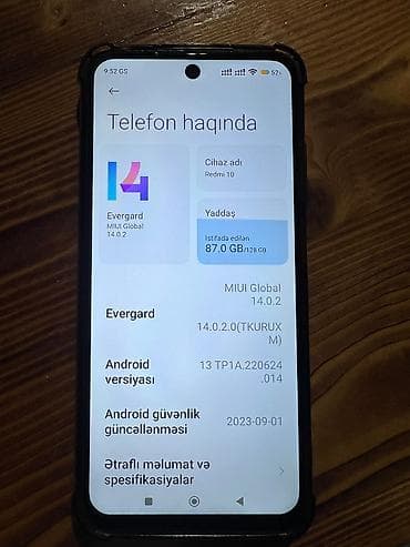 redmi pad 2 pro: Redmi 10, 128 GB, rəng - Qara, Qırıq, Face ID, Barmaq izi — 1