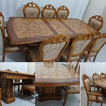 Qonaq otağı üçün, İşlənmiş, Oval masa, 8 stul