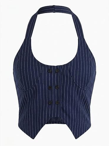 Zolaqlı qolsuz vest-top — 1