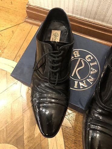 barya ayakkabı: Qara laklı klassik kişi ayaqqabısı - Model: bağlama (şnurla), kəskin — 5