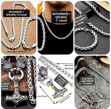 sederek saat: YENİ, DƏBLİ, müxtəlif növ BOYUNBAĞILAR satılır. ~ GÜMÜŞÜ — 9