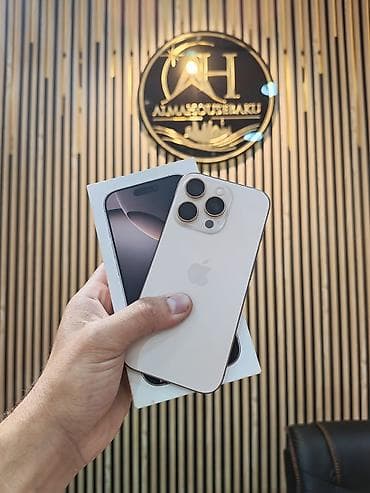 IPhone 16 Pro, 256 GB, Desert Titanium, Zəmanət, Simsiz şarj, Face ID lalafo.az -da IPhone 16 Pro, 256 GB, Desert Titanium, Zəmanət, Simsiz şarj, Face ID