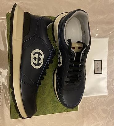Şəxsi əşyalar: GUCCI kişi krossovkası - Rəng: Tünd göy üst, - Loqo“GUCCI” - — 10