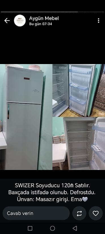 Soyuducular: 2 qapılı Javel Soyuducu Satılır, rəng - Gümüşü, Dispenserli — 4