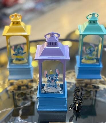 Süni güllər: Stitch fiqurlu dekorativ LED fənər - Rənglər: sarı, bənövşəyi, firuzə — 4