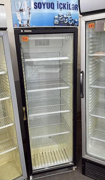 eynək vitrin: Klimasan şüşə qapılı içki soyuducusu - Üst reklama paneli: “Soyuq — 1