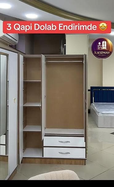 balkon skaflari: 3 qapılı, Siyirməli, Ağ, Taxta, Açılan, Düz dolab — 2