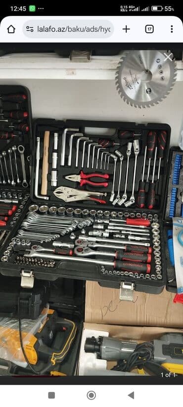 alət qutusu: Geniş çeşidli alətlər dəsti, müxtəlif təmir və quraşdırma işləri üçün — 1