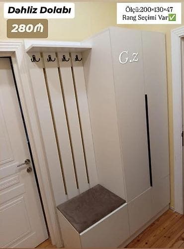 kunc skaf: Dəhliz dolabı – koridor üçün funksional modellər - Ölçü: 200×130×47 — 1