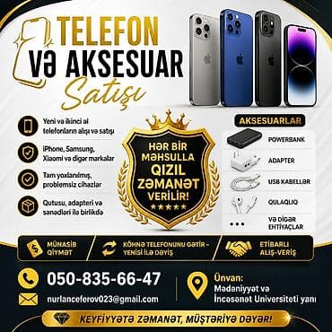 Telefon və aksesuar satışı - Yeni və ikinci əl telefonların alışı və