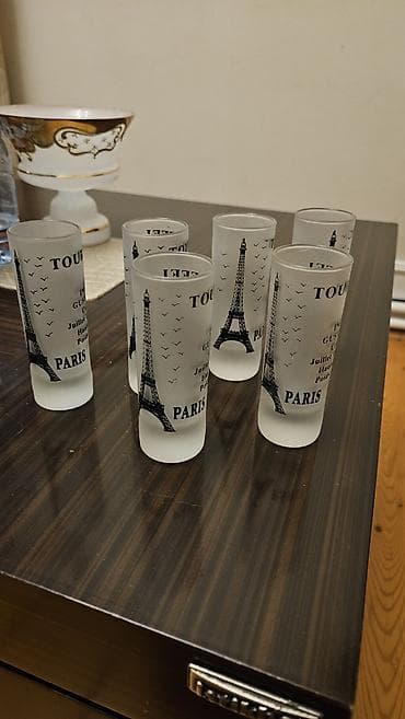 Rümkalar, rəng - Ağ, Şüşə, 6 ədədli dəst