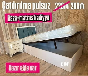 tek çarpayılar: * 🪑*Tək bazalı çarpayı*👑 _*SİFARİŞLƏ VƏ YENİ*_ *Qiymət : 200₼* Ölçü — 1