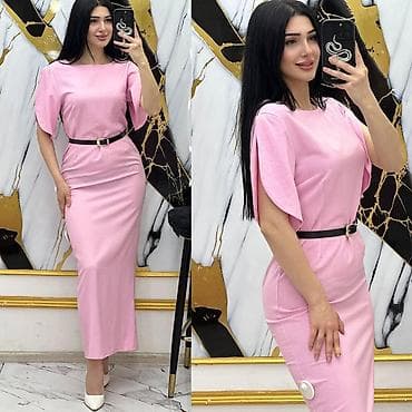 bel çanta: Zərif maxi don – kəmərli model - Uzunluq: maxi, düz kəsim - Yaxa — 3