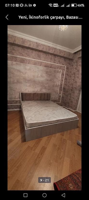 İkinəfərlik çarpayı, Bazalı, Matras ilə, Siyirməsiz — 10