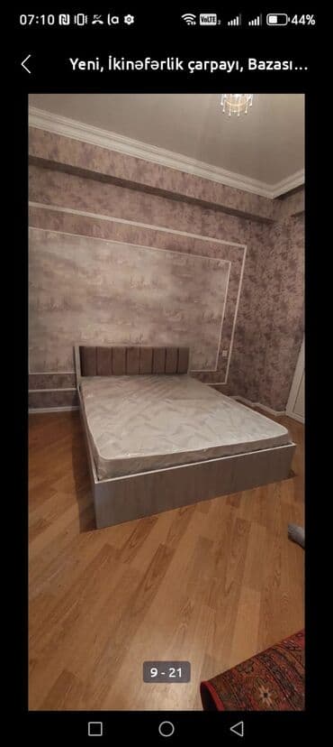 диван кровать с ортопедическим матрасом: İkinəfərlik çarpayı, Bazalı, Matras ilə, Siyirməsiz — 3