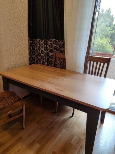 Qonaq masası, Yeni, Açılan, Dördbucaq masa