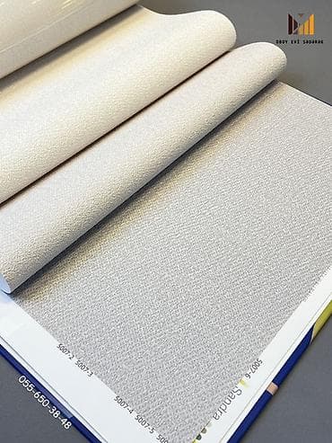 İşıq krem, bej və açıq boz tonlarda teksturalı divar kağızları — 4