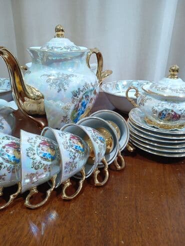 Tavalar: Çay dəsti, rəng - Ağ, Farfor — 3