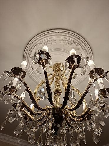 Çılçıraq, 10 və daha çox lampa, Xrustal