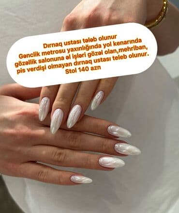 Dırnaq ustası tələb olunur, Yerin icarəsi, 1-2 illik təcrübə lalafo.az -da Dırnaq ustası tələb olunur, Yerin icarəsi, 1-2 illik təcrübə